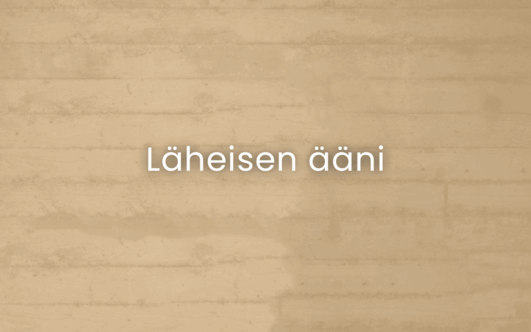 Beigellä tiiliseinätaustalla lukee Läheisen ääni